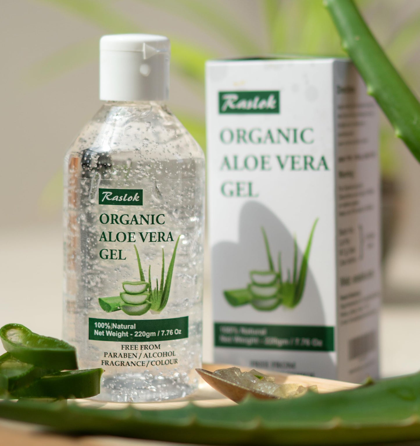 Raslok Aloe Vera Gel | 99% Pure Natural Aloe Gel For Moisturizing Face Skin & Hair Care,Durable Moisturizing Hydrating Soothing, Non-Sticky (7.7 OZ) Beauty and Personal Care Raslok