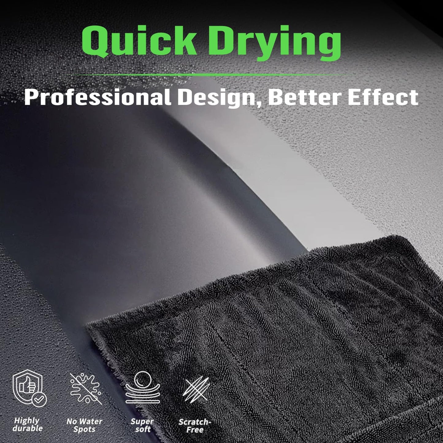Deedlite Shiny Bath Wipes Shower Cleaning Cloths, Premium Car Drying Towel | Ultra Absorbent Twisted-Loop Design| Microfiber Towel for Car, Shower…