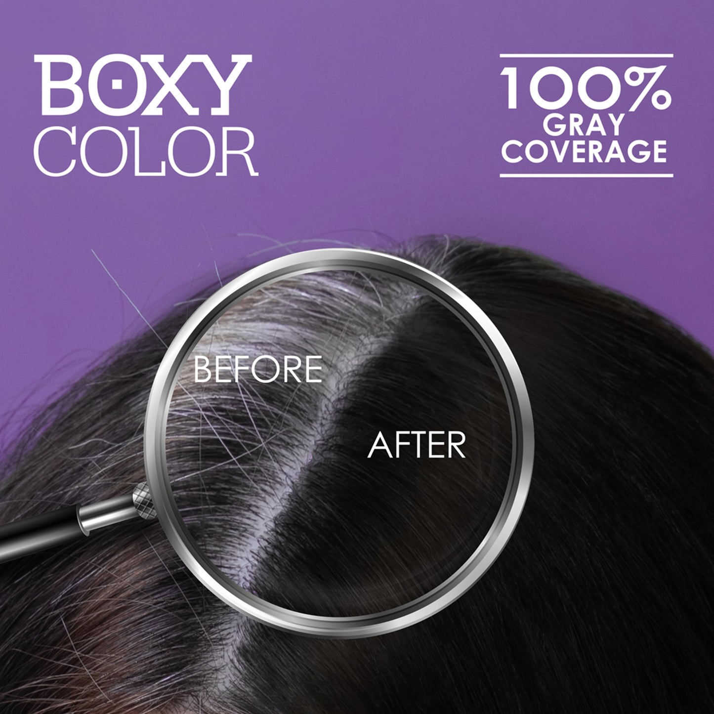 BOXY COLOR Coloring kit professional, permanent color cream hair dye with Vegetal Protein to get Hair with intense color shiny and silky. 100% Gray