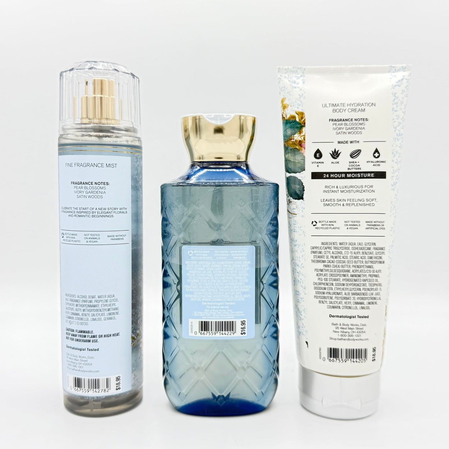 Bath & Body Works Dressed in White 3-Piece Set | Includes: Fine Fragrance Mist, Body Wash and Ultimate Hydration Body Cream Beauty & Personal Care Bath & Body Works