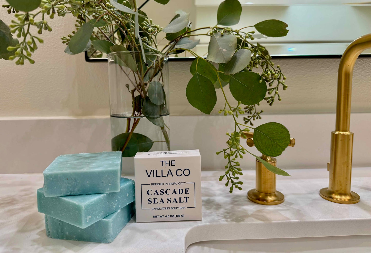 The Villa Co - Cascade Sea Salt | 4.5oz Exfoliating Body Bar for Men | Artisan Made in USA | Natural Ingredients | Sea Salt | Refined in Simplicity Beauty & Personal Care The Villa Co