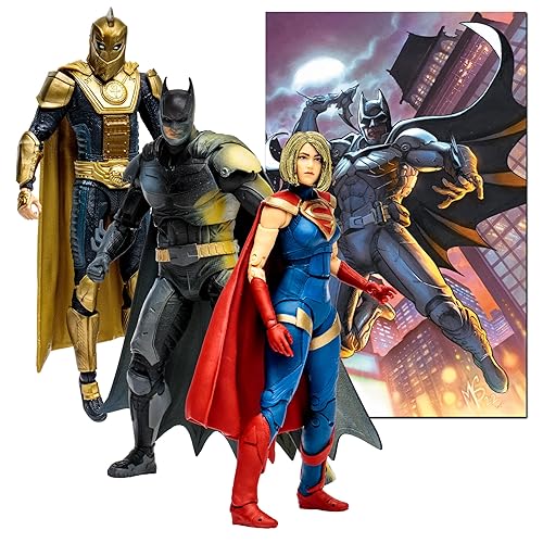 McFarlane Toys - DC Multiverse Batman, Supergirl & Dr.Fate (Injustice 2) 3pk, Gold Label, Amazon Exclusive