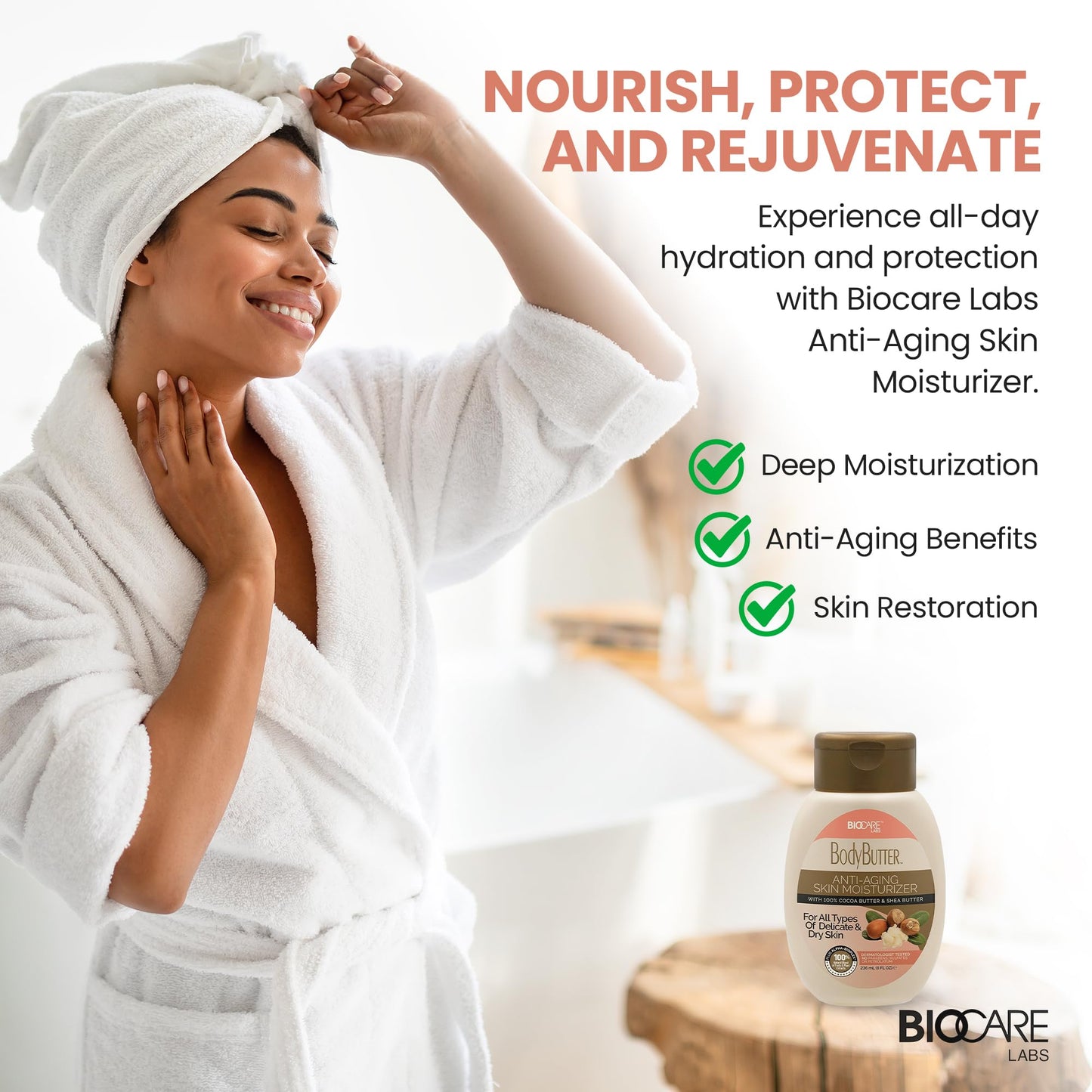 Biocare Body Butter with Cocoa Butter & Shea Butter, 8 fl oz