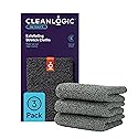Cleanlogic Body Exfoliating Cloth, Stretchy Detox Charcoal Infused Exfoliator Bath and Shower Washcloths, Reusable Daily Skincare Tool, 3 Count Value