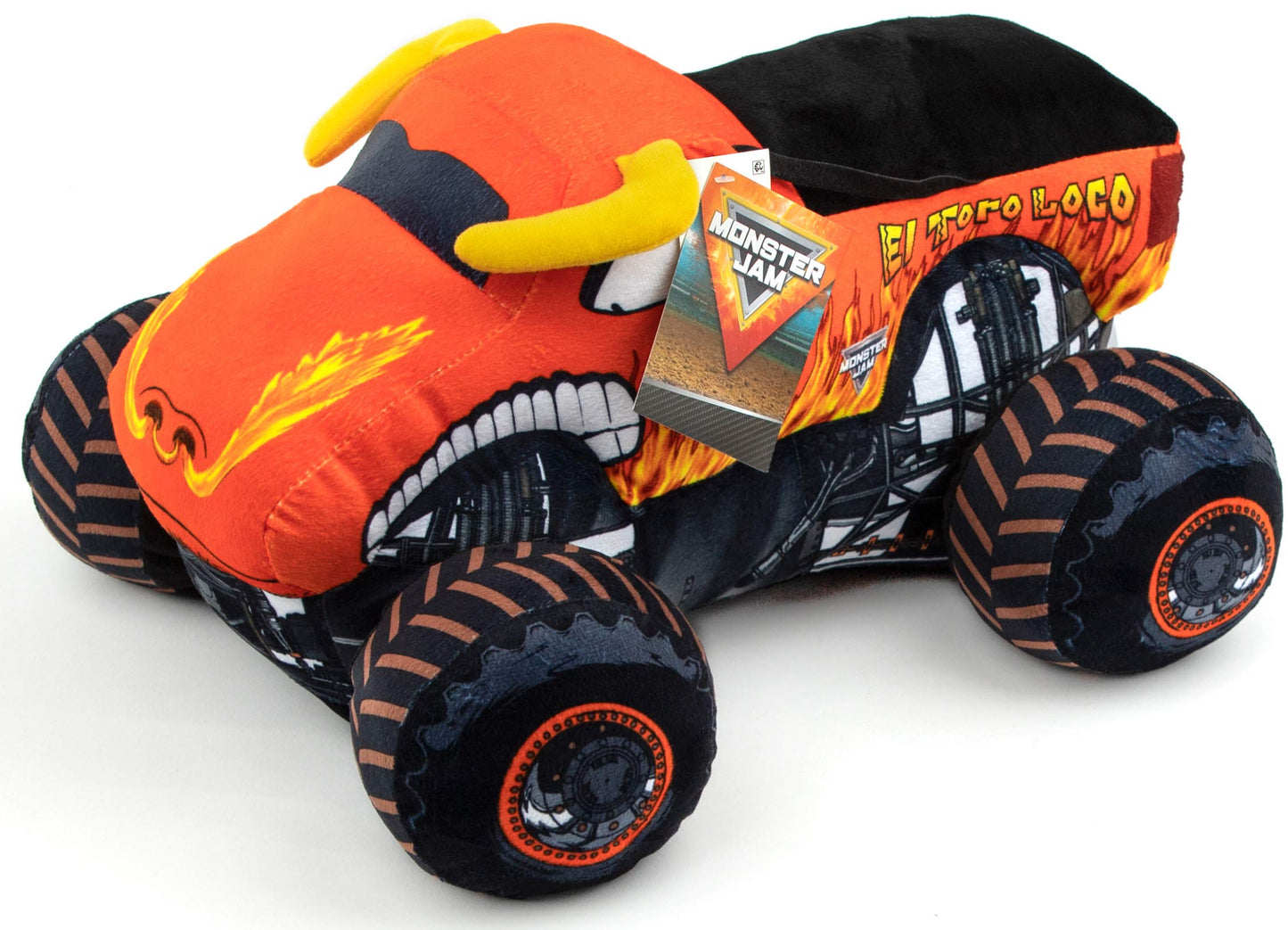 Jay Franco Monster Jam Plush Stuffed El Toro Loco Pillow Buddy - Super Soft Polyester Microfiber, 14 inches (Official Monster Jam Product)