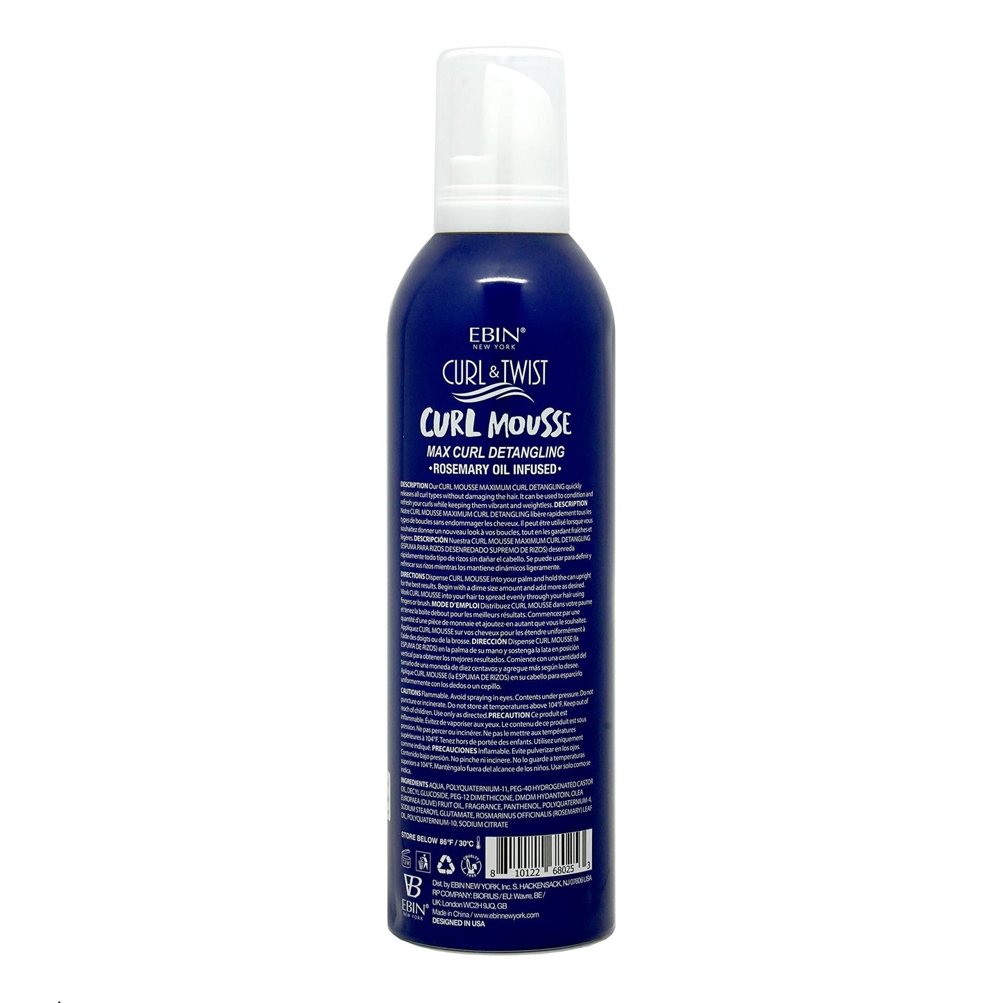 Curl & Twist Supreme Curl Detangling Mousse 12.49 fl oz/354ml Infused with Rosemary, Olive, and Castor Oil Adds Moisture to Prevent Dryness Enhances