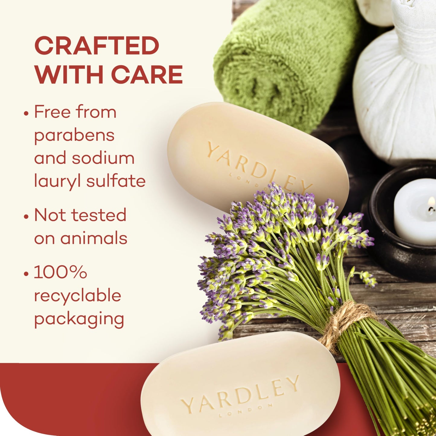 Yardley London Nourishing Bath Soap Bar Cocoa Butter, Helps Soften Dry Skin with Pure Cocoa Butter, Shea Butter & Vitamin E, 4.0 oz Bath Bar, 1 Soap