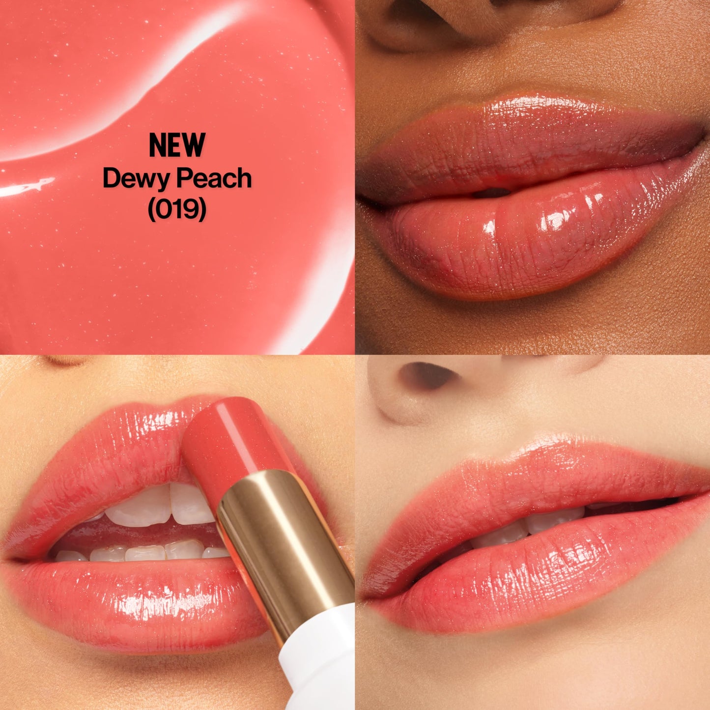 REVLON Super Lustrous Glass Shine Balm, Hydrating Tinted Lip Balm with Hyaluronic Acid, Aloe & Rose Quartz, Light-Medium Coral Lipstick, NEW Shade