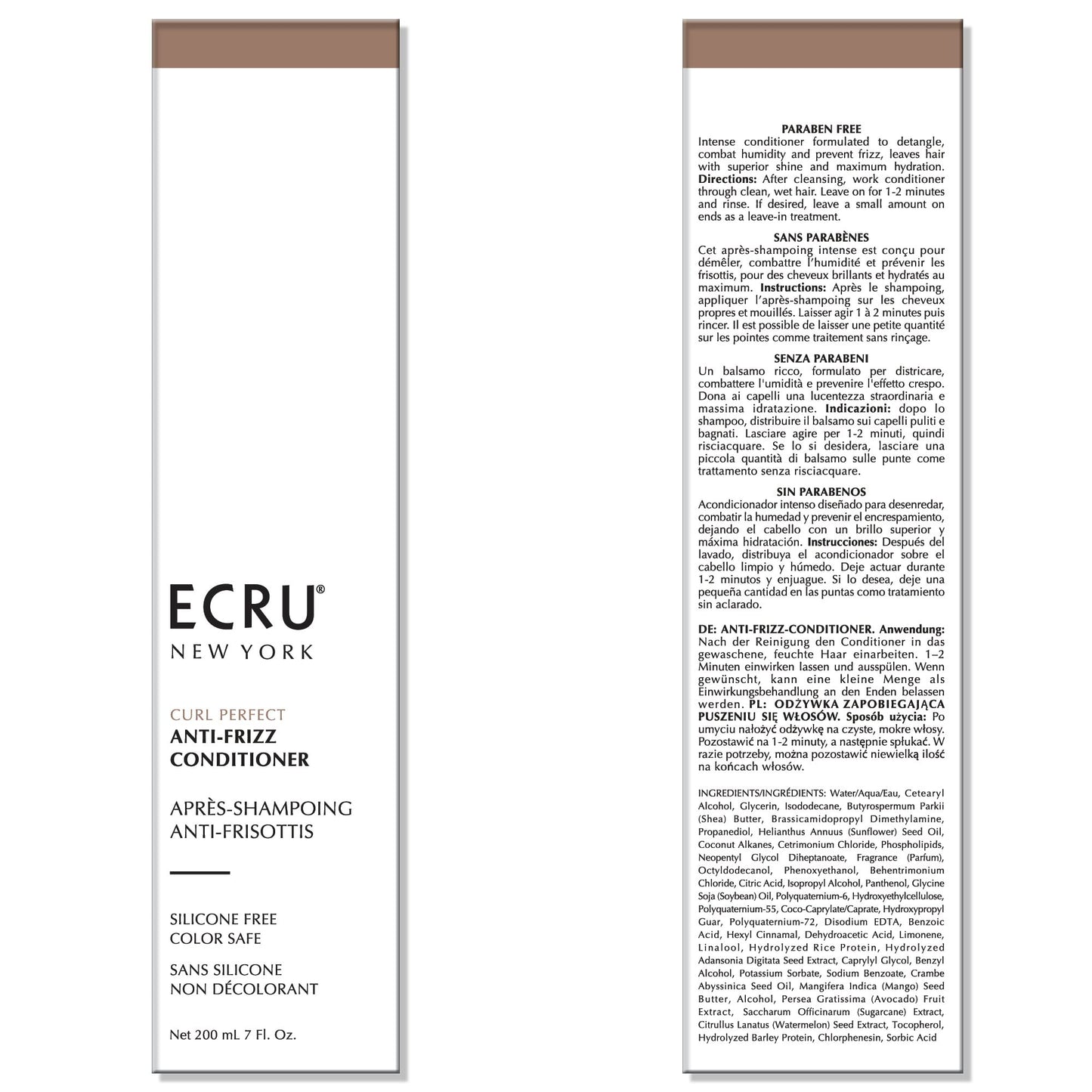 ECRU New York Curl Perfect Anti Frizz Conditioner, Curly Hair Conditioner, Anti Frizz Hair Products, 2o4z