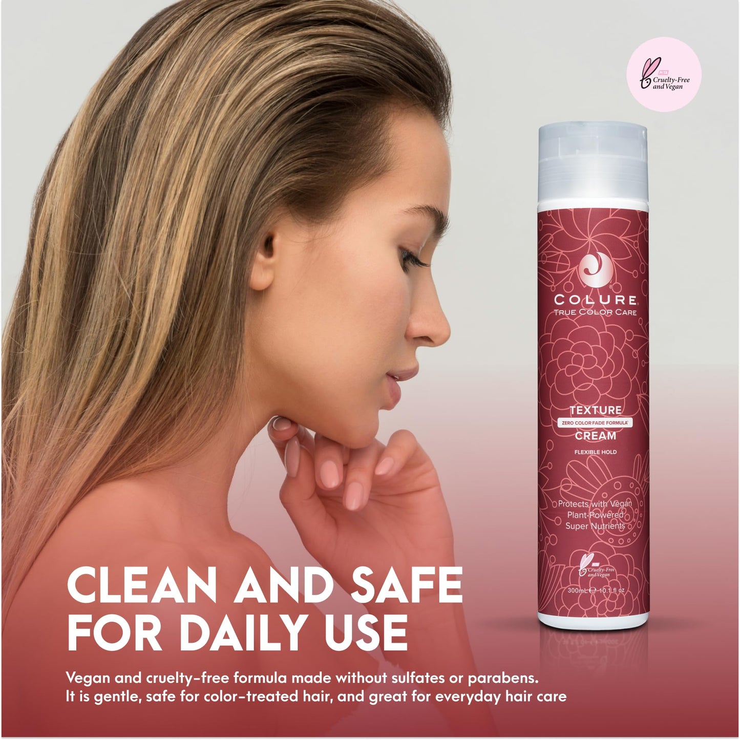 COLURE Texture Cream 10 oz - Ultra Light Shaping and Defining Hair Styling Cream with Professional Color Protection