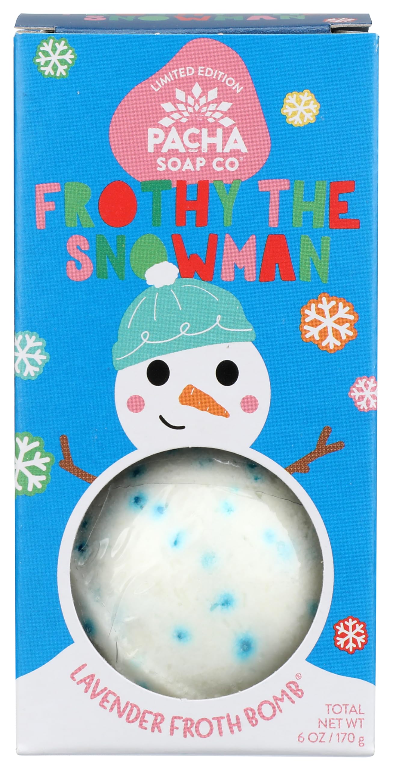 Pacha Soap Frothy The Snowman Froth Bomb 2 Pack, 6 Oz