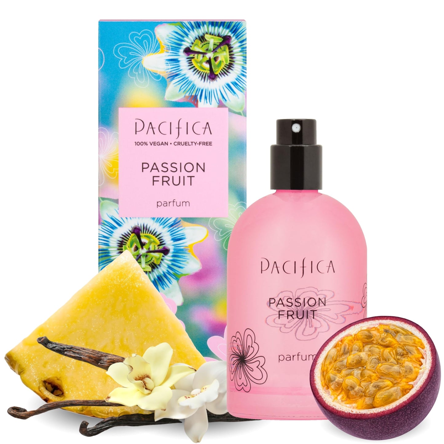 Pacifica Passion Fruit Perfume - Tropical Fruity Floral Clean Perfume for Women with Passionfruit, Pineapple & Vanilla, Vegan, Non-Toxic, Beachy Beauty & Personal Care Pacifica