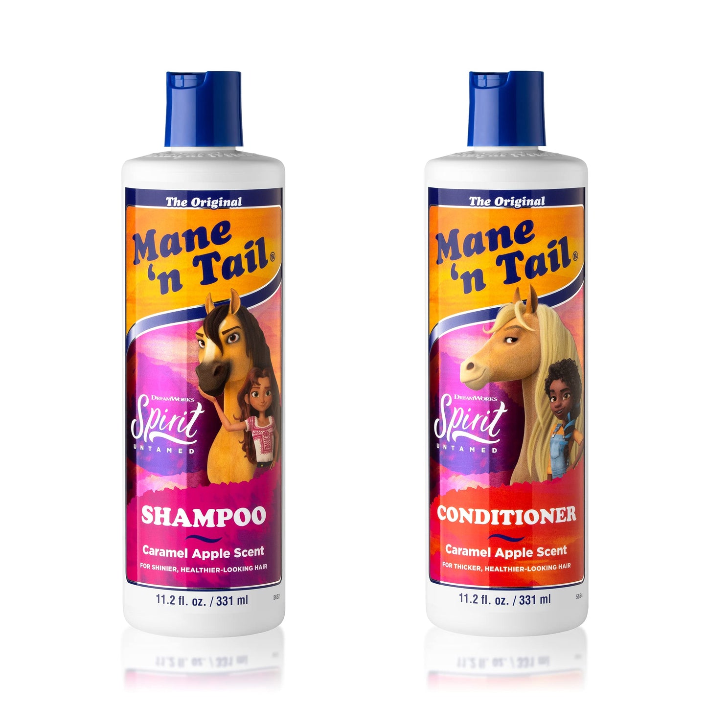 Mane 'n Tail Spirit Untamed Shampoo & Conditioner Set - Caramel Apple Scented, Gentle Coconut Oil Formula for Soft, Silky Hair (11.02 oz)