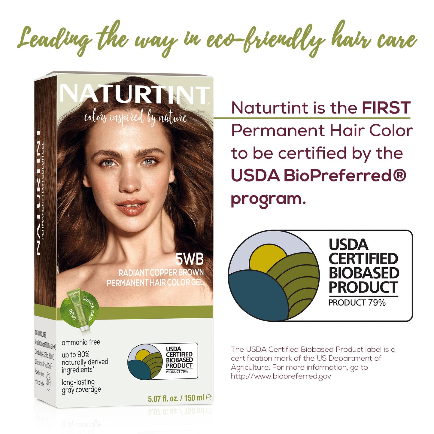Naturtint 5WB Radiant Copper Brown Permanent Hair Color (Pack of 1), Ammonia Free, Vegan, Cruelty Free, up to 100% Gray Coverage, Long Lasting Results