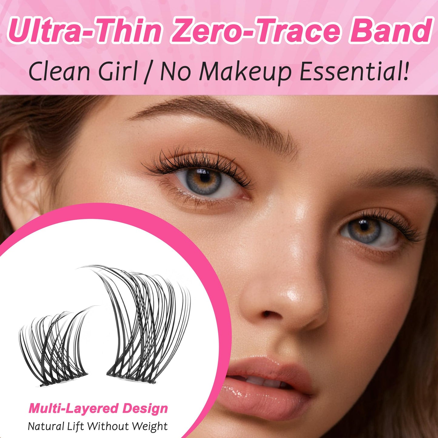 Breeze Lash Clusters Wispy Natural Eyelash Clusters Eyelash Extensions C Curl Individual Lashes 6 Mix Length Natural Look Lashes with Thin Lash Band Beauty and Personal Care Himirell