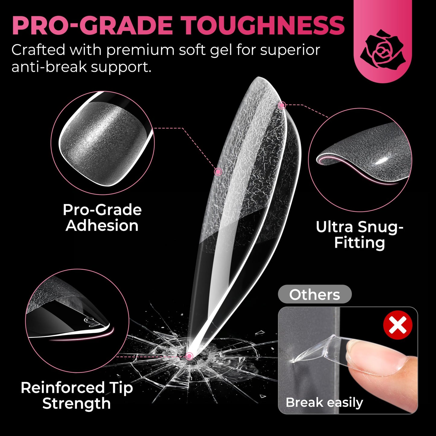 UNA GELLA Short Almond Nail Tips: 450PCS Short Fake Acrylic Nail Tips 15 Sizes Soft Pre-shape Press On Nails Almond For Full Cover Nails Extension Beauty and Personal Care UNA GELLA