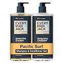 Every Man Jack Men's Shampoo and Conditioner Set - Pacific Surf - Made w/Plant Powered Refreshing Ingredients like Argan and Aloe - 16 fl oz (2 Pack)