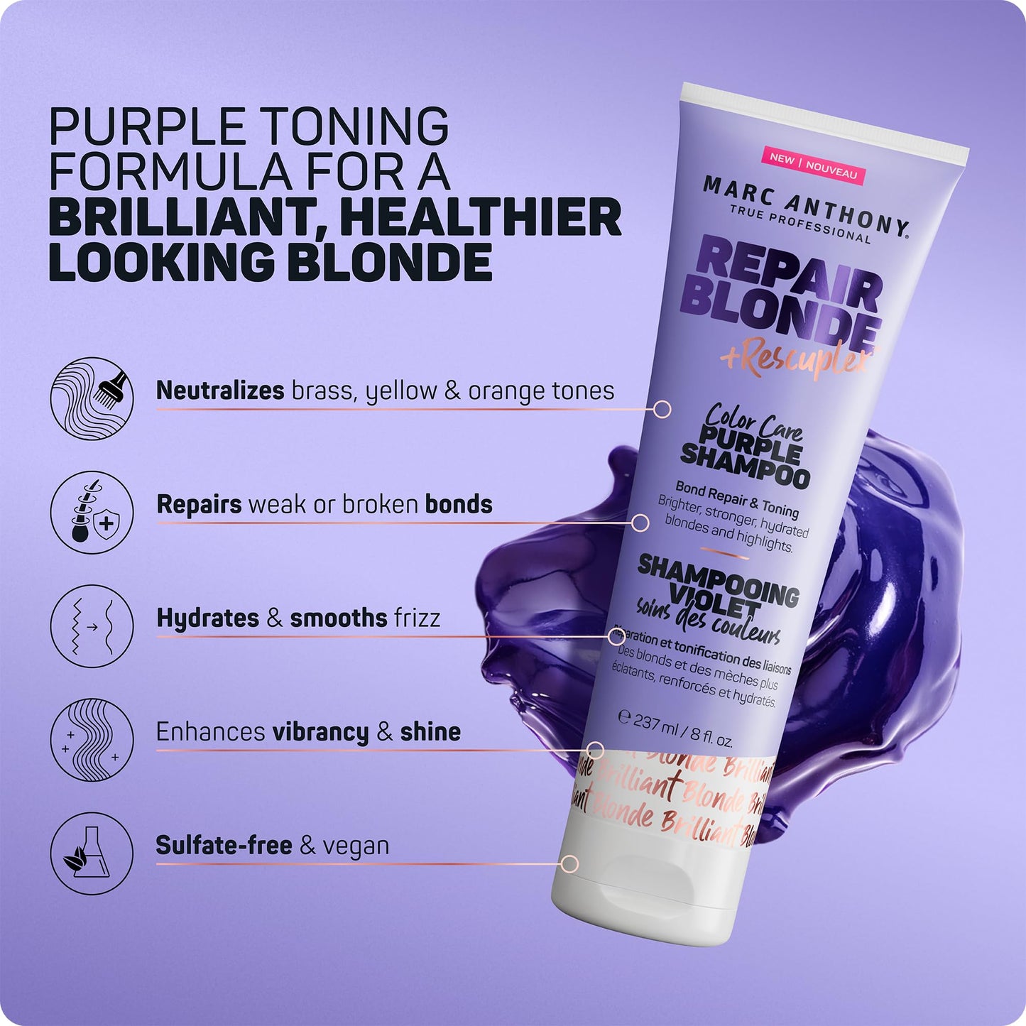Marc Anthony Repair Blonde Purple Shampoo and Conditioner Set