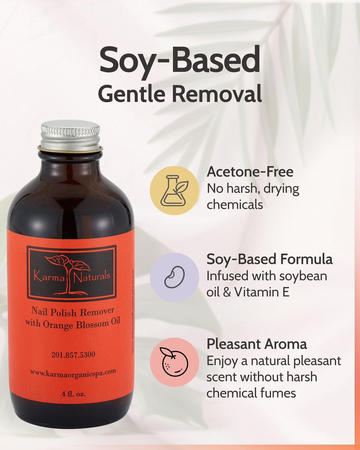 Acetone Free Nail Polish Remover with Soybean & Orange Blossom Oil - Vegan, Non-Toxic Nail Polish Remover for Nails Non Drying Liquid, 4 fl oz by Beauty & Personal Care karma organic