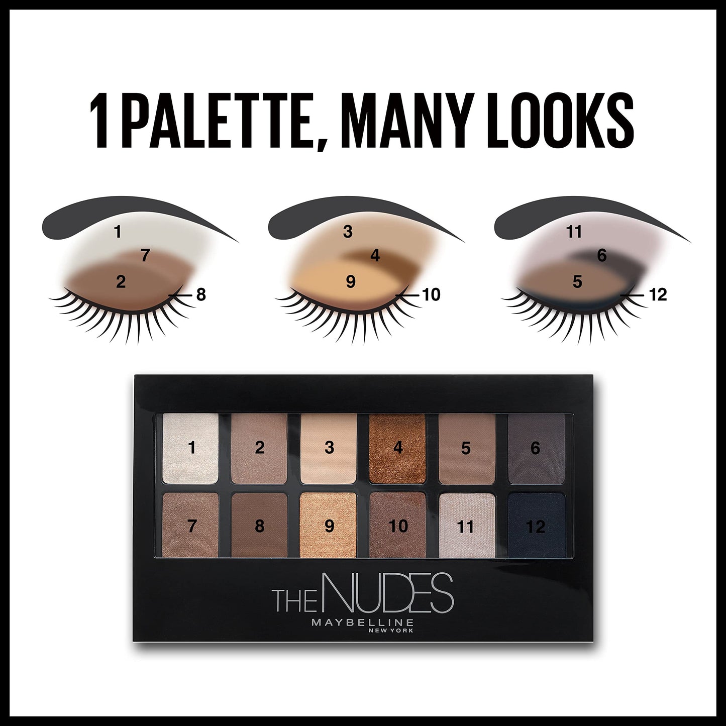 Maybelline New York The Nudes Eyeshadow Palette Beauty and Personal Care MAYBELLINE