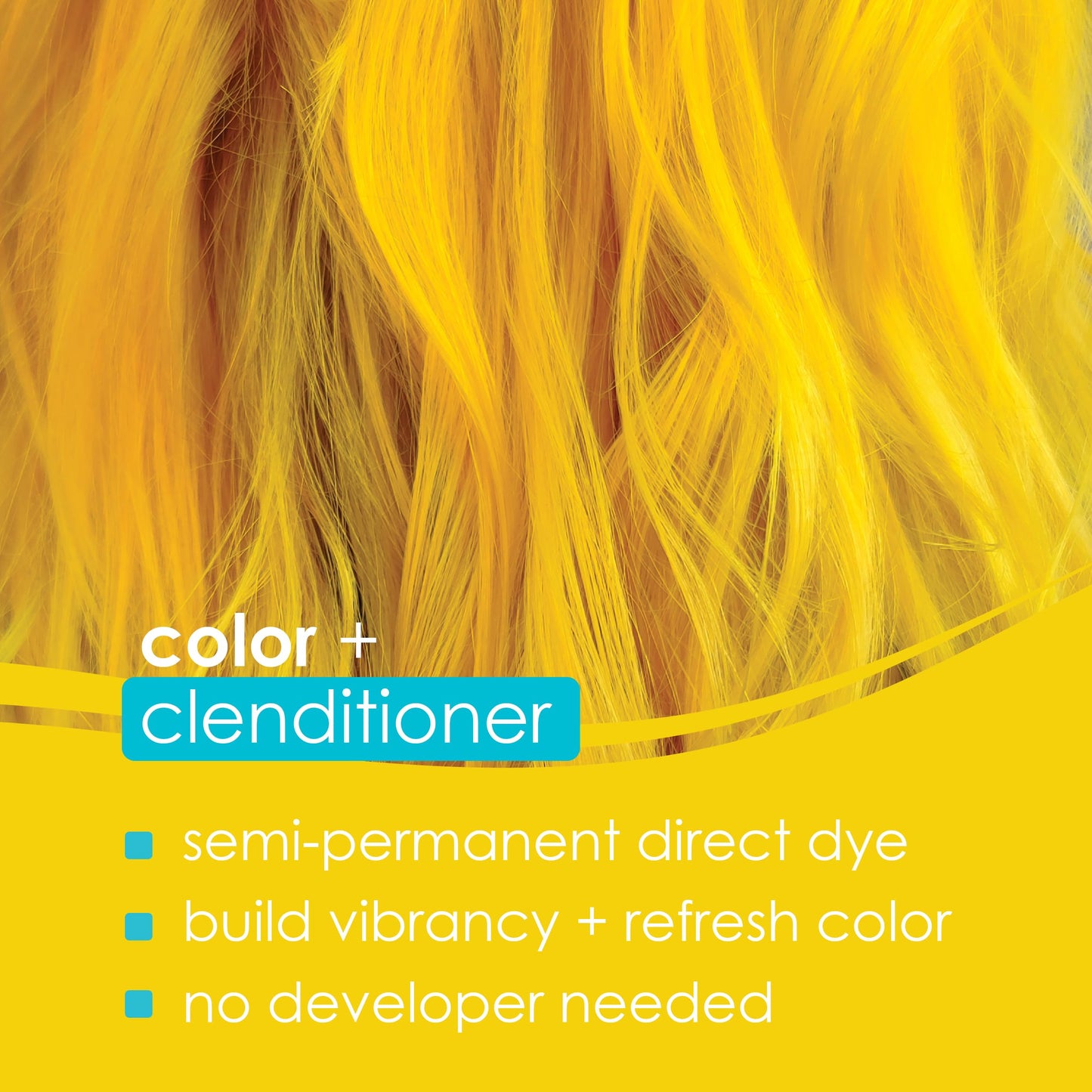Keracolor Color + Clenditioner 3-in-1 Color-Depositing Conditioner, Gently Cleanses & Conditions, Semi-Permanent Lemon Hair Color, 12 Fl Oz