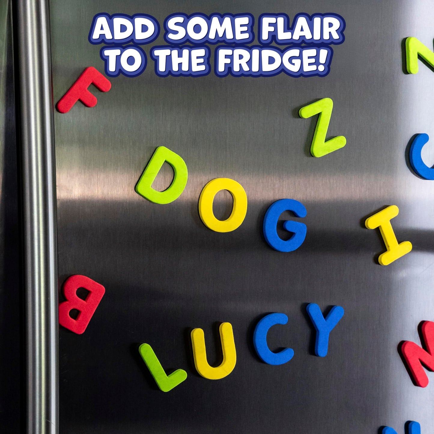 READY 2 LEARN Magnetic Alphabet – 52 Foam Uppercase Letter Magnets for Kids, Classroom, Fridge & Whiteboard Learning Tools
