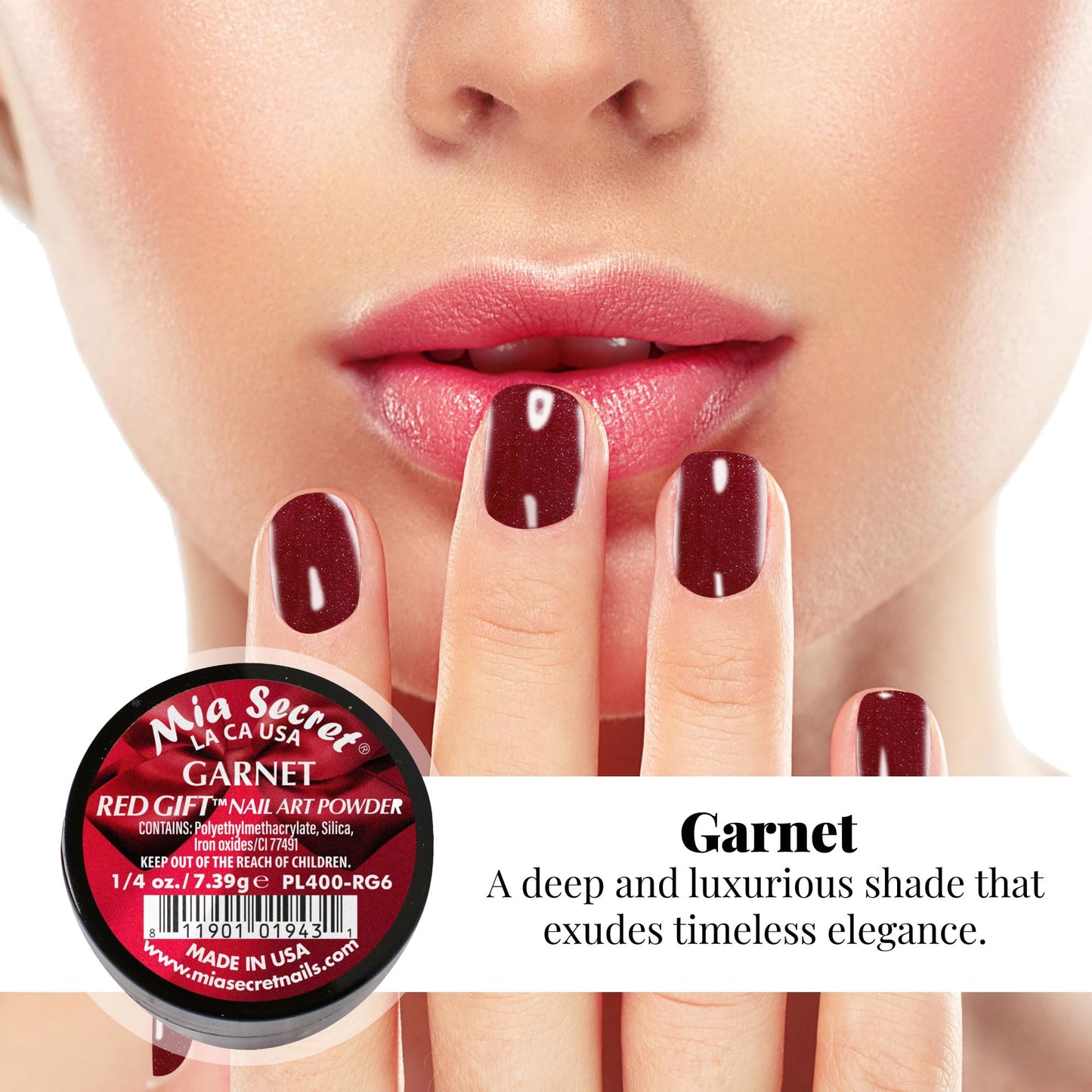 Mia Secret Red Gift Nail Art Powder - 6 Piece Collection - 1/4 Ounce Each