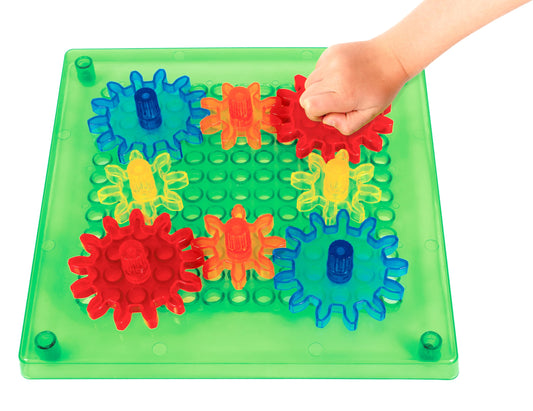 SPARK & WOW Swap 'N' Spin Gear Grid | Ages 2+ | Translucent | Gears Toys for Kids | 4 Colors and 2 Sizes | Early STEM Toy for Toddlers