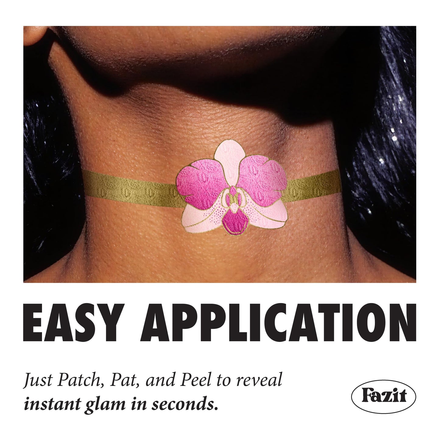 Fazit Makeup Patches - Orchid Bodybond - Glow Up Make-Up Patches - Cute Glitter Makeup Accessories for Women - Cosmetic Body Glitter