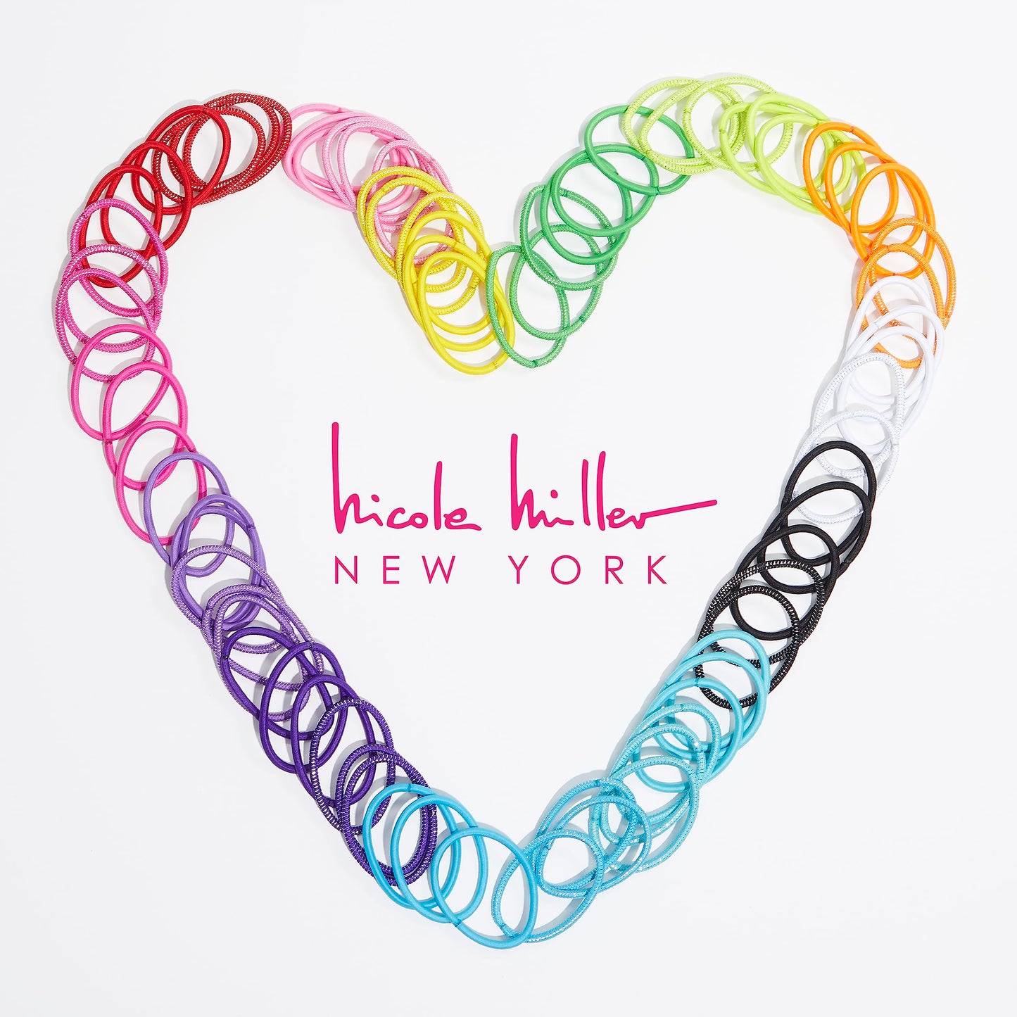 Nicole Miller Hair Ties: 75-Piece Mega Set of 4mm Dual-Tone Elastics, Unlimited Styling Possibilities for Every Occasion, Brights With Lurex