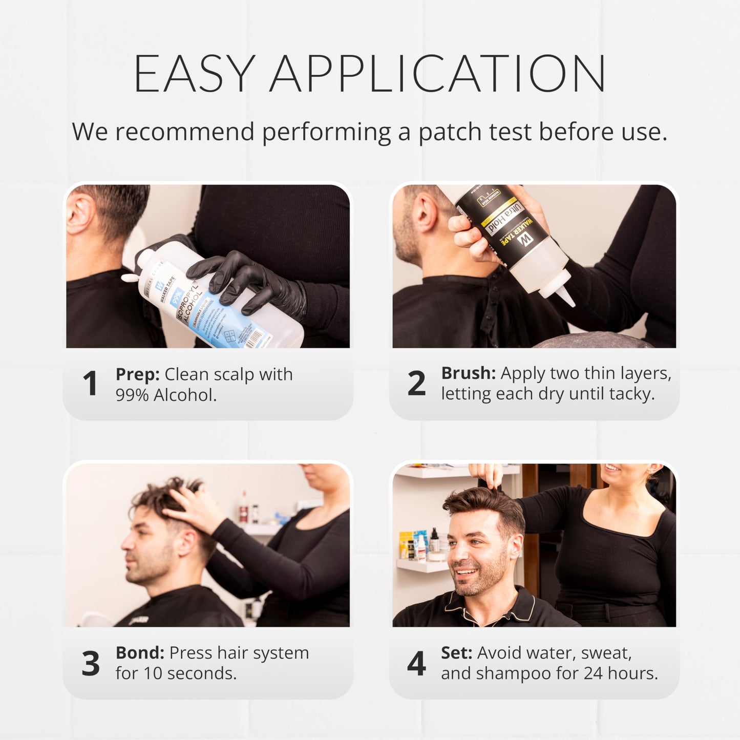 Walker Tape Ultra Hold Brush-On Adhesive 16 oz, Waterproof Wig Glue for Lace Systems and Tape in Hair Extensions Human Hair, Strong Clear-Drying