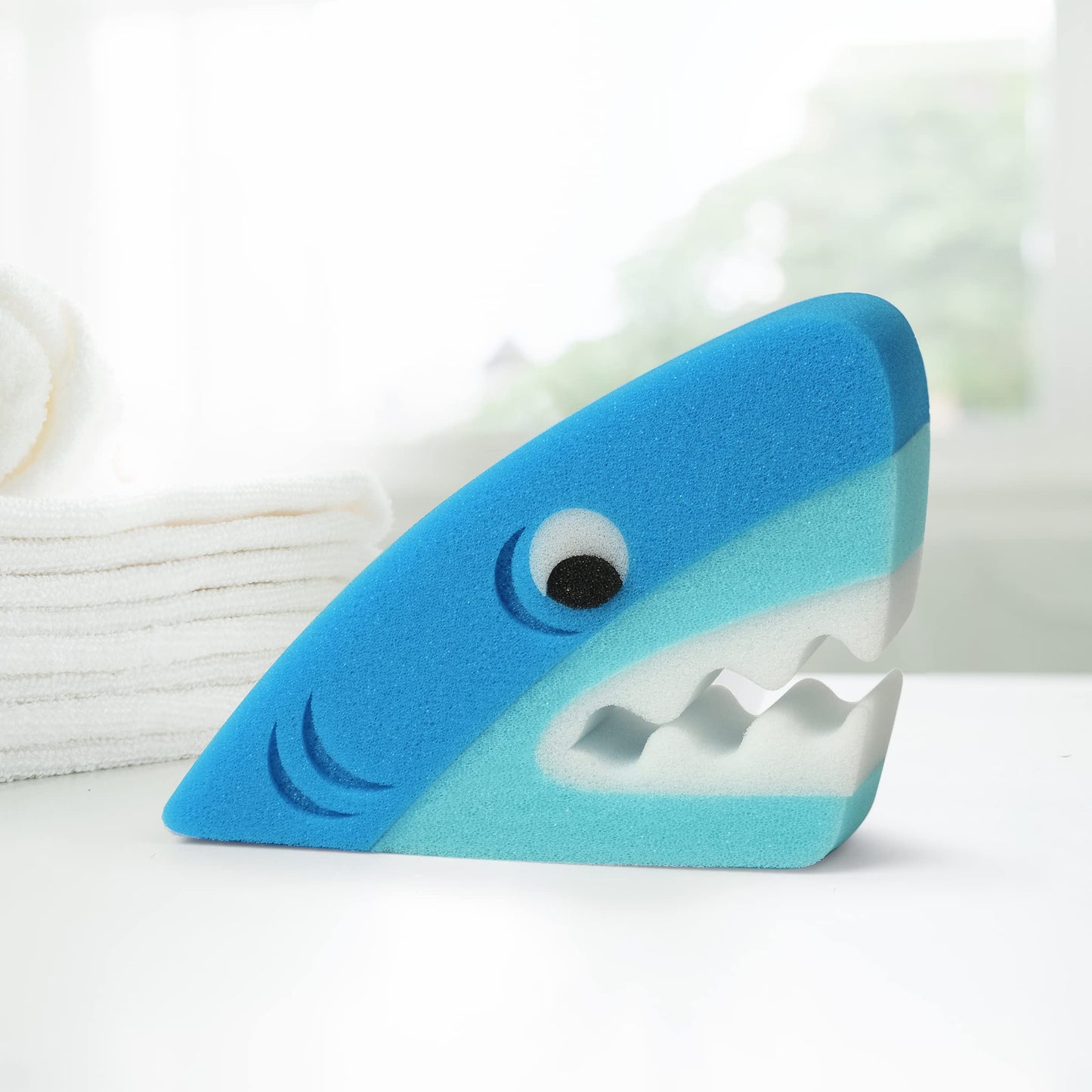 Genuine Fred Bath Biters, Children's Bath Sponge, Shark - Large & Absorbent - Gentle on Skin - Adds Fun to Bathtime or Water Table - Great Gift