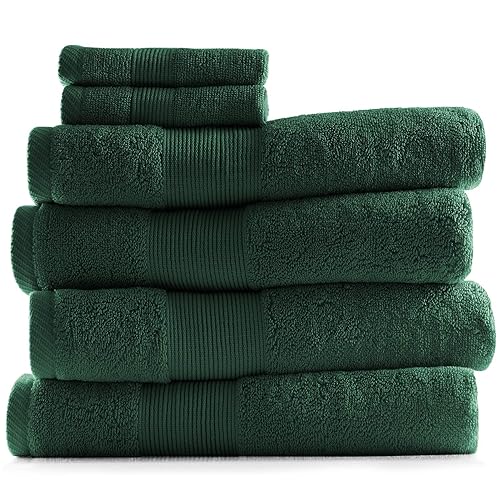 Hearth & Harbor Bath Towels for Bathroom - 100% Ring Spun Cotton Luxury Bathroom Towels - Ultra Soft & Highly Absorbent, Bath Towels Set of 6…