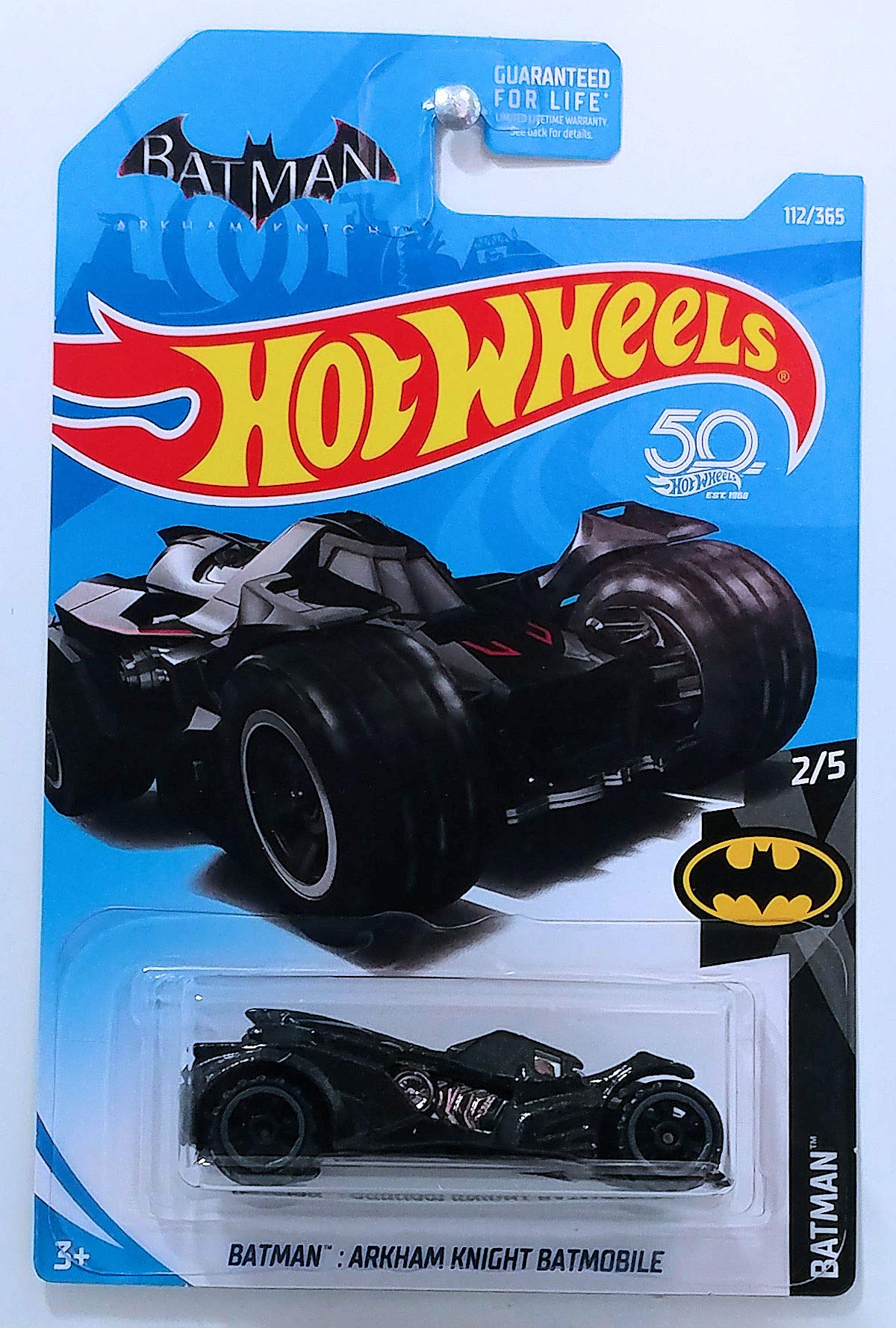 Hot Wheels 2018 50th Anniversary DC Batman Arkham Knight Batmobile 112/365, Black