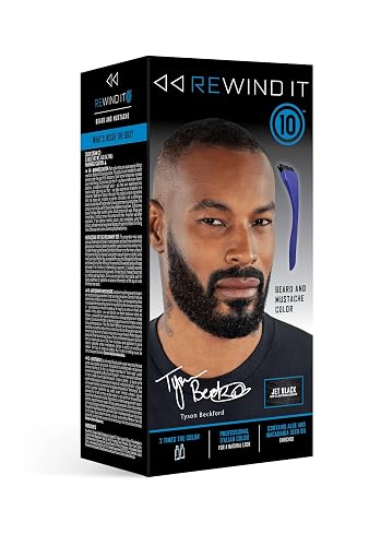 REWIND IT 10 Jet Black Beard and Mustache Color