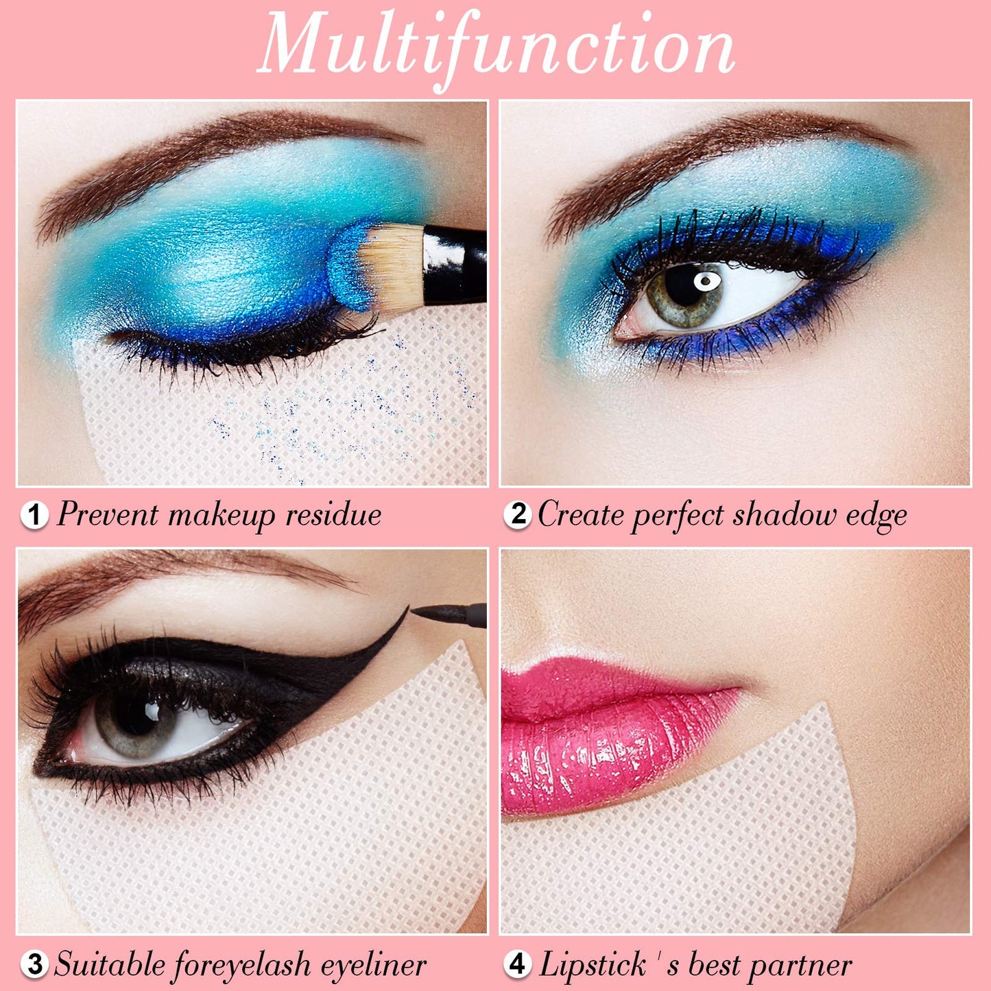 600 Pieces Eyeshadow Pad Shield Eyeshadow Patches White Eyeshadow Stencils Under Eye Pads Prevent Makeup Residue for Eyelash Extensions Lip Makeup
