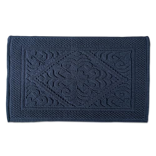 DII Decorative, Jacquard Bath Rug, 20x31, Navy