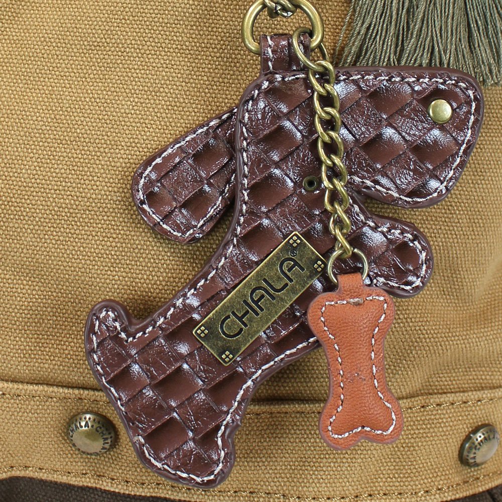 CHALA Patch Crossbody Bag Weiner Dog Dachshund Multi-color (Brown)