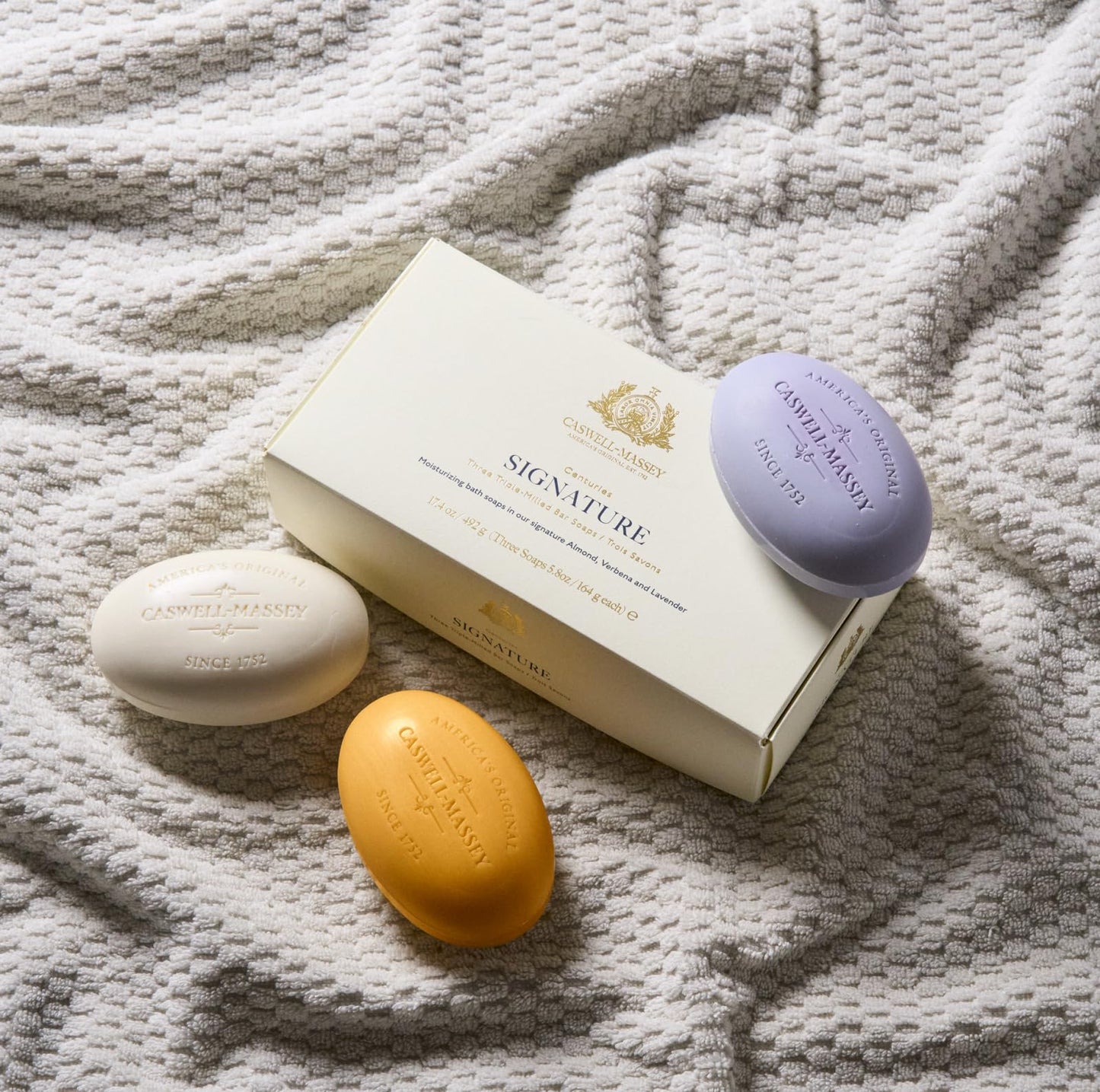 Caswell-Massey Natural Bar Soap Gift Set, Almond, Verbena, Lavender Scents, Triple-Milled Moisturizing Body Soap, Plant-Based for All Skin Types, Men Beauty & Personal Care Caswell-Massey