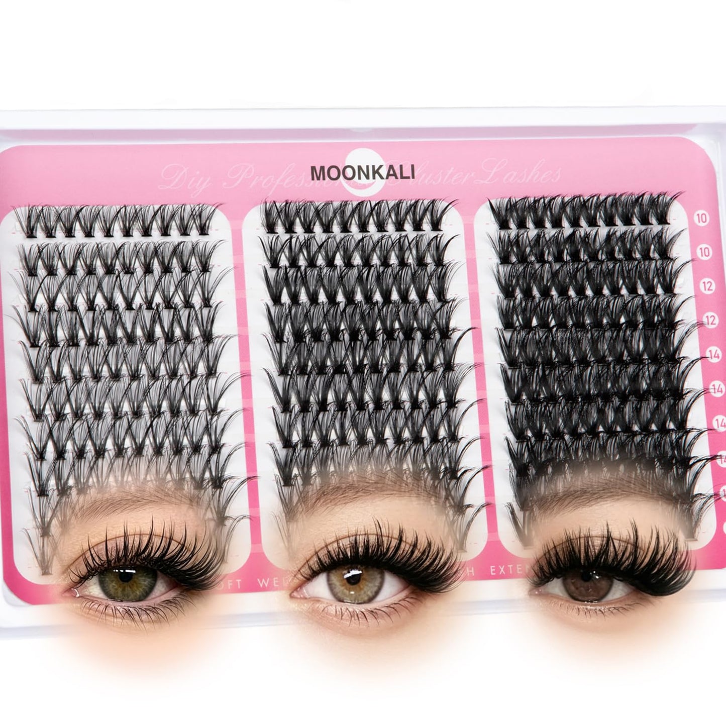 MOONKALI Lash Clusters 30D 40D 50D Mix Individual Lashes Clusters Luxury Versatile 3D Full Eyelash Clusters 10-16MM Cluster Eyelash Extensions Beauty and Personal Care MOONKALI Default Title
