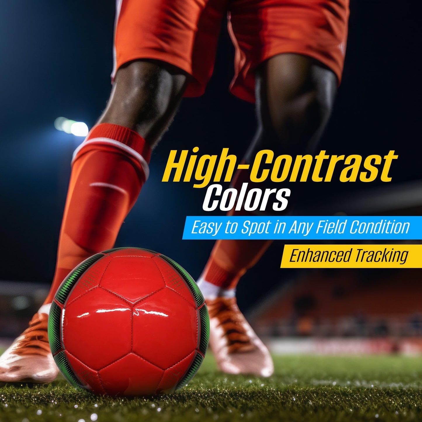 Vizari Cordoba Soccer Balls for Youth, Adult, Kids - Sizes 3, 4, 5 - Red, Orange, Blue, Pink & Yellow (Pack of 1, 6, 12)