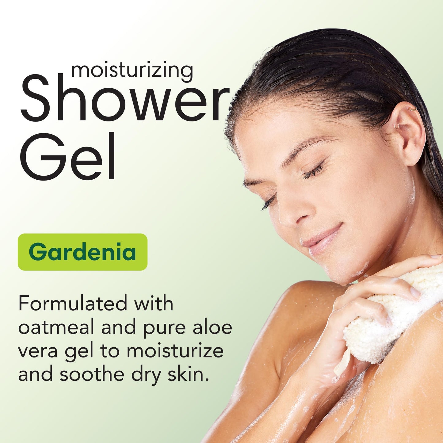 ShiKai Daily Moisturizing Shower Gel (Gardenia, 1 Gallon) | with Hydrating Aloe Vera & Oatmeal | Scented Body Wash for Dry Skin Relief