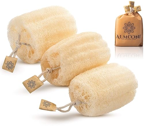 Almooni Egyptian Loofah Exfoliating Body Scrubber, Natural Real Egyptian Shower Loofah Sponge Body Scrubber for Women and Men, for Body and Face That
