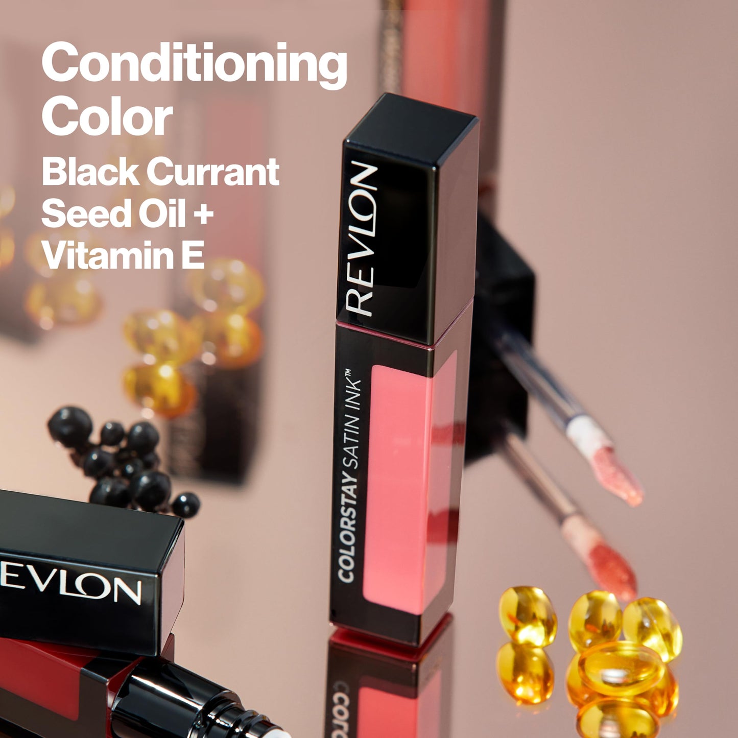 Revlon ColorStay Satin Ink Liquid Lipstick, Longwear Rich Lip Colors, Formulated with Black Currant Seed Oil, 001 Your Go-To, 0.17 fl oz