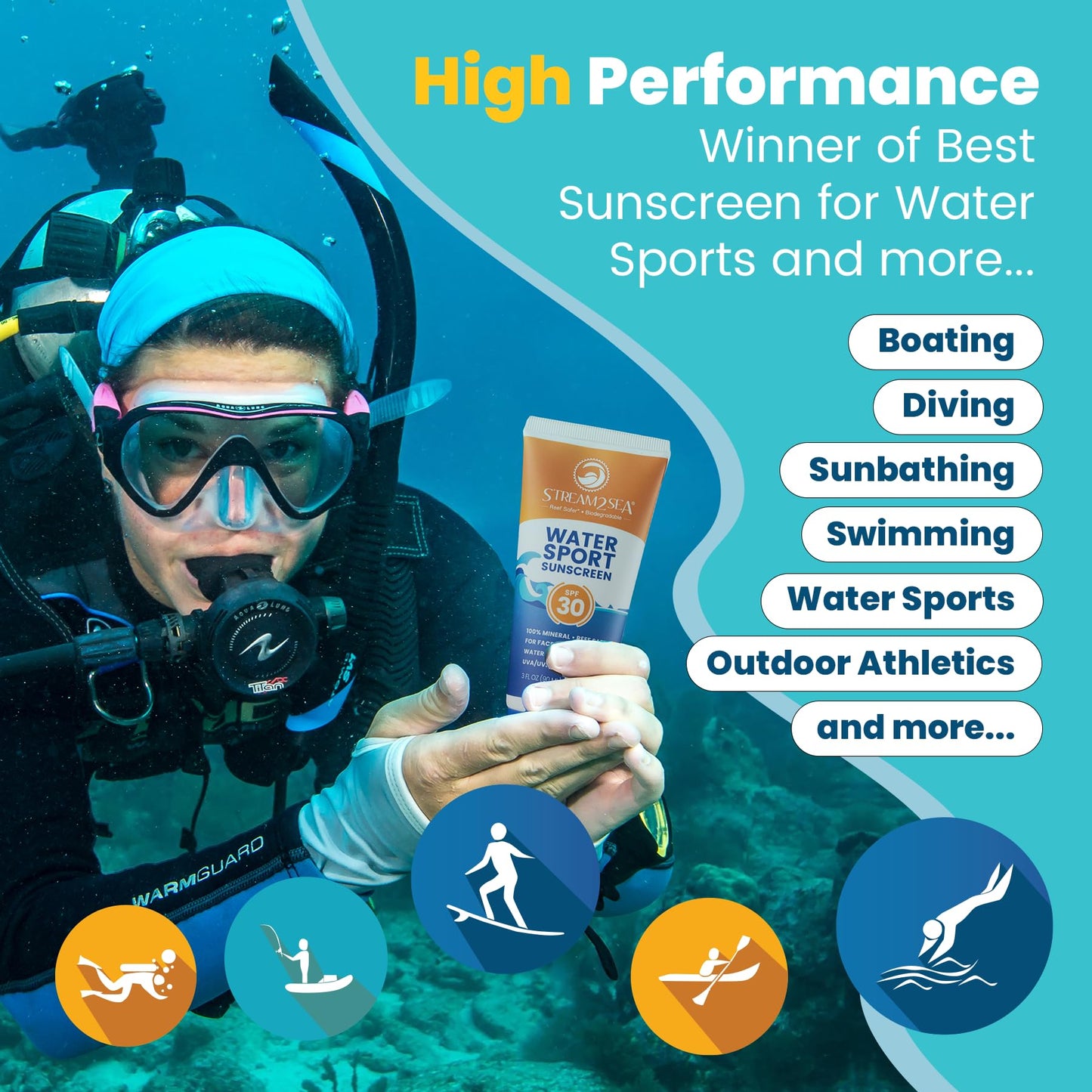 STREAM 2 SEA SPF 20 Biodegradable Mineral Sunscreen, 3 Fl oz Paraben Free Non Greasy and Moisturizing Reef Safe Sunscreen For Face and Body Protection