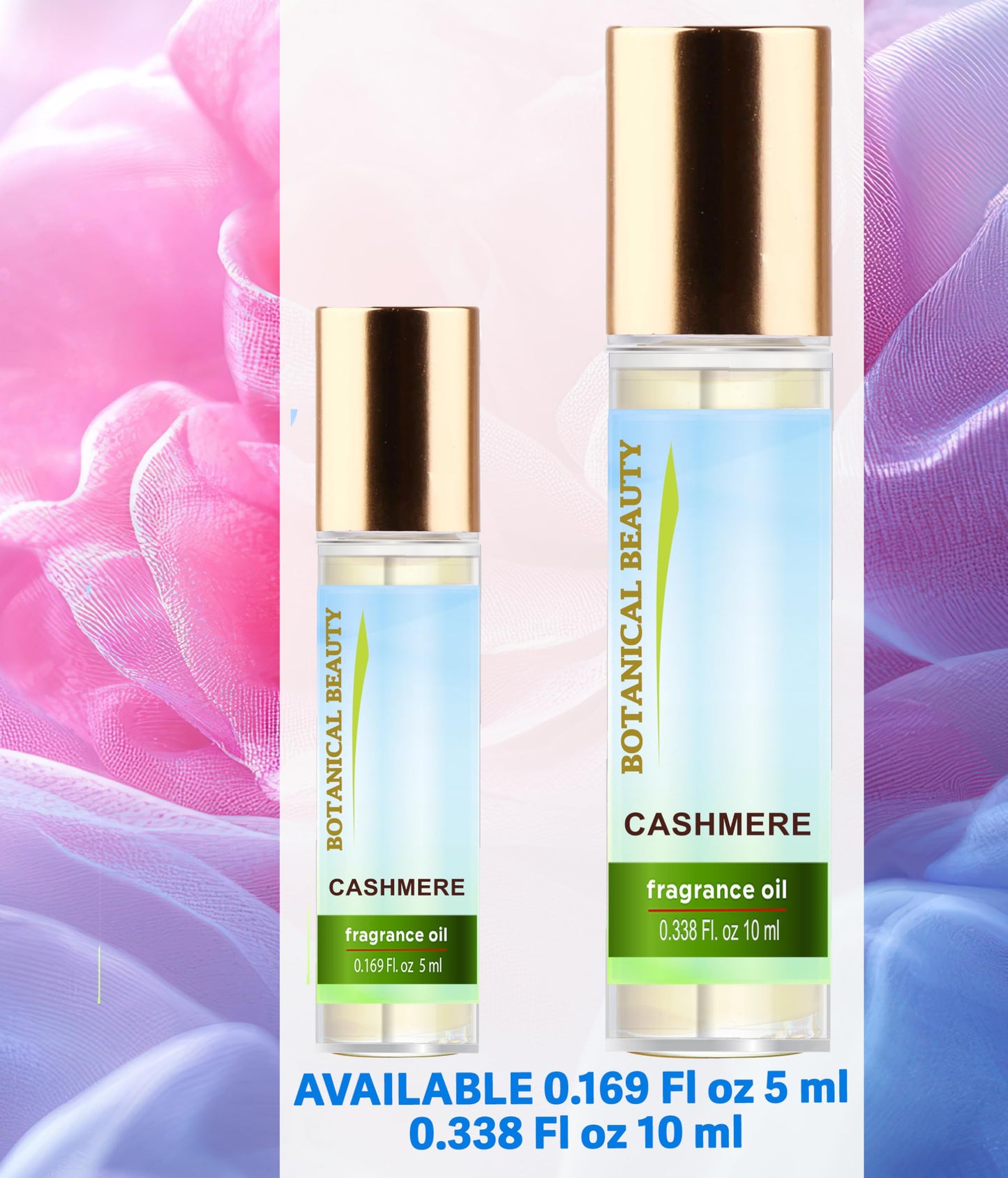 Botanical Beauty CASHMERE FRAGRANCE OIL ROLL-ON 0.169 Fl. oz 5 ml Rollerball Perfume, Alcohol-Free, Long Lasting