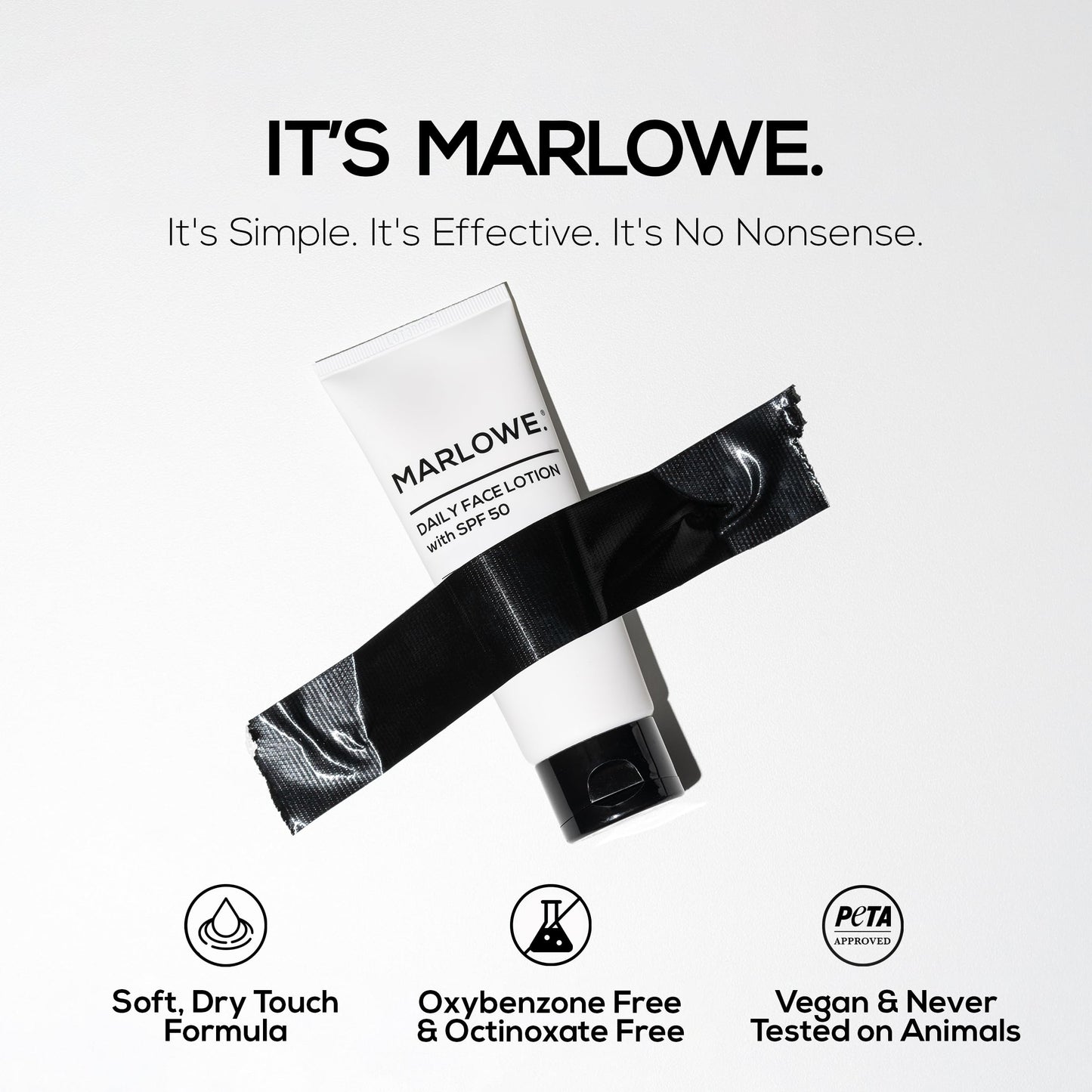 MARLOWE. No. 128 Men's Facial Lotion with Sunscreen SPF 50, 3.4 oz, Oil-Free, Lightweight Daily Face Moisturizer for Men, Includes Natural Extracts