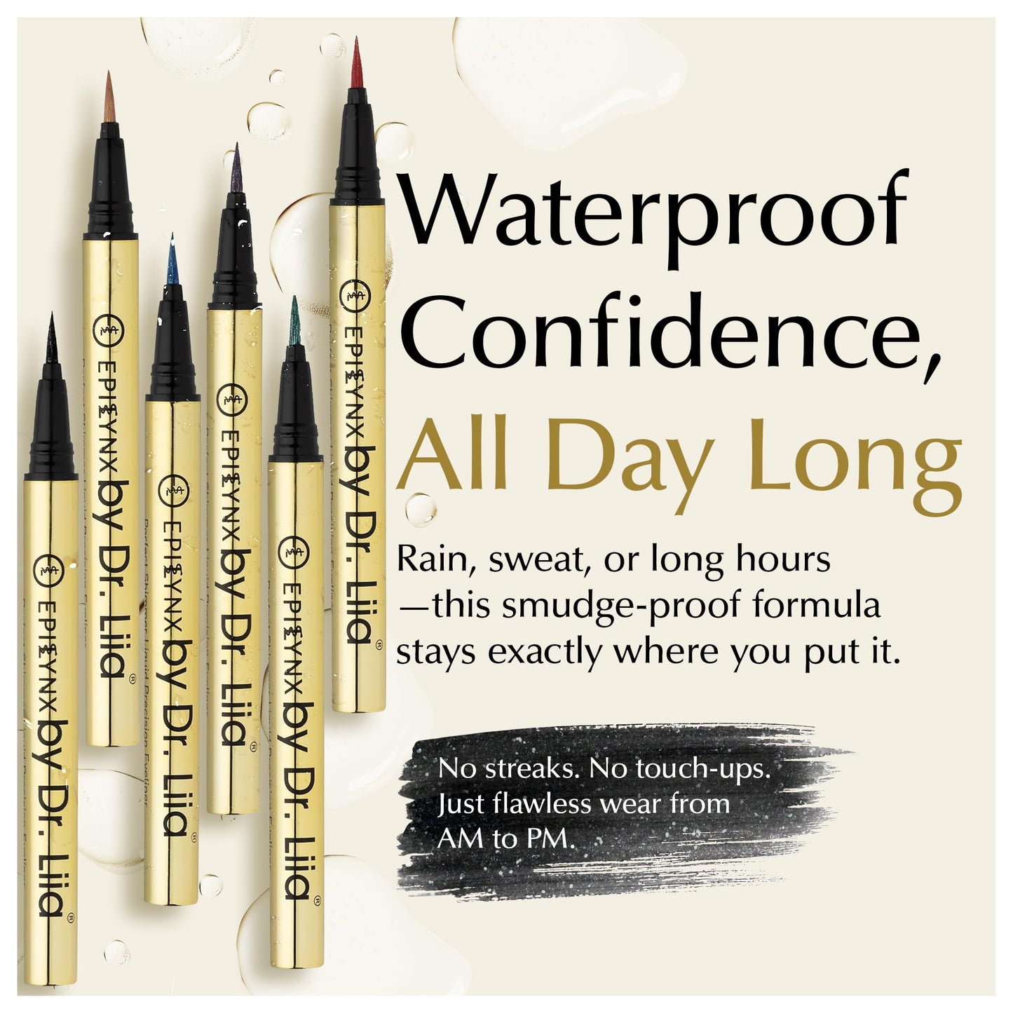 Liquid Eyeliner - Hypoallergenic Eyeliner with Fine Brush Tip, Long-Lasting Waterproof Eye Liner - Cruelty-Free, Vegan, Hypoallergenic, Gluten-Free