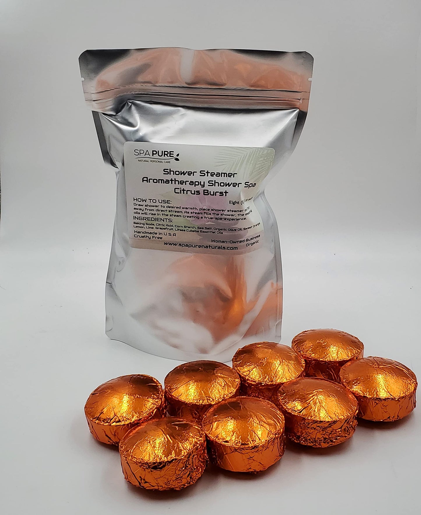 Spa Pure CITRUS Burst Aromatherapy: Shower Bomb Aromatherapy With 100% Natural/Organic Essential Oils - Transform Your Shower - Transform Your Mood…