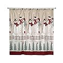 Avanti Linens - Shower Curtain, Fabric Holiday Curtain, Christmas Decorations (Snowmen Gathering Collection, 72")